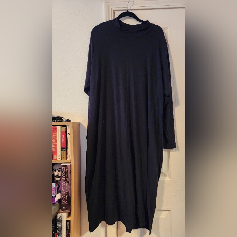 Torrid Long Super Soft, Rib Knit, High Slit, Mock Neck, Long Sleeve Dress Size 4 - Picture 5 of 11